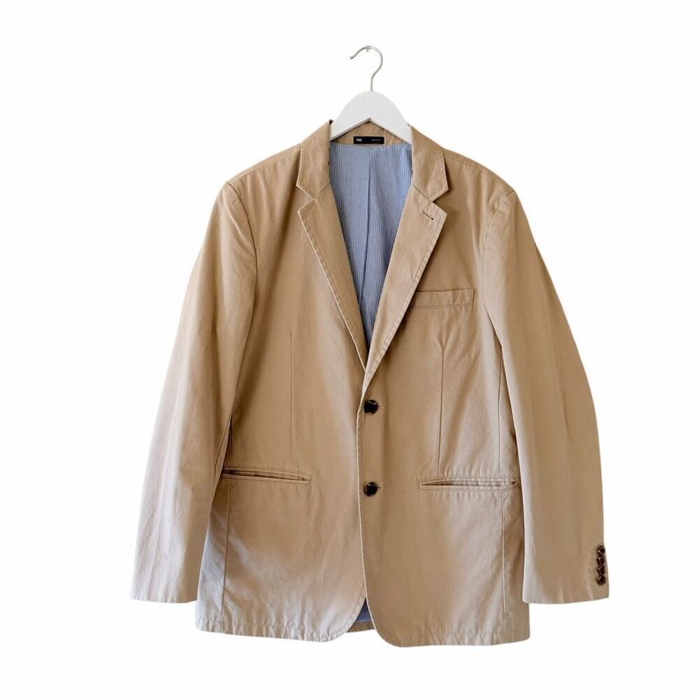 Gap Men Classic Stretch Cotton Beige Blazer SZ M #2535
